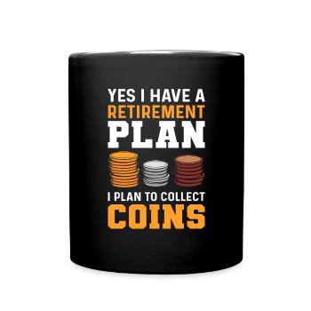 Numismatique. Pour les collectionneurs de pièces. Collecte de pièces de monnaie - Mug uni - noir - Devant