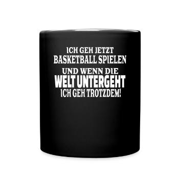 Basketball Geschenkidee Sport Design - Tasse einfarbig - Schwarz - Vorne