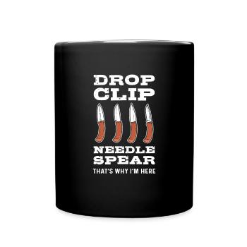 Drop Clip Needle Spear. Bladesmith. Knife - Full Colour Mug - black - Front