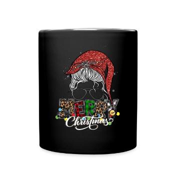 Merry Christmas Christmas Elf Outfit - Full Colour Mug - black - Front