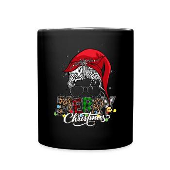 Merry Christmas Christmas Elf Outfit - Full Colour Mug - black - Front