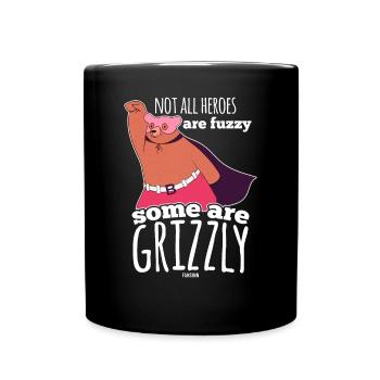 Superheld Vorbild Braunbär Grizzly - Tasse einfarbig - Schwarz - Vorne