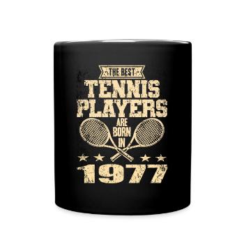 Les meilleurs joueurs de tennis sont nés en 1977 - Mug uni - noir - Devant