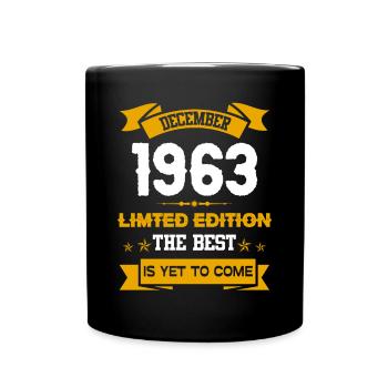 Dezember 1963 Geburtstagsgeschenk - Tasse einfarbig - Schwarz - Vorne