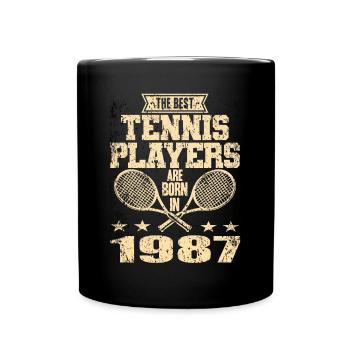 Les meilleurs joueurs de tennis sont nés en 1987 - Mug uni - noir - Devant
