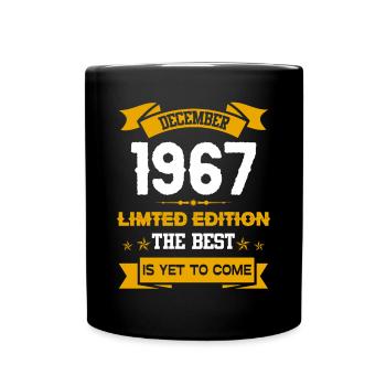 Dezember 1967 Geburtstagsgeschenk - Tasse einfarbig - Schwarz - Vorne
