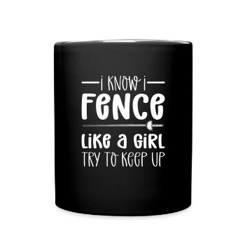 Swordman Geschenk, Fechten Geschenk, Fechter - Tasse einfarbig - Schwarz - Vorne