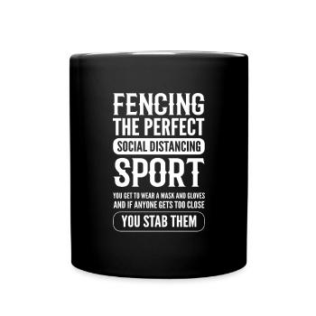 Swordman Geschenk, Fechten Geschenk, Fechter - Tasse einfarbig - Schwarz - Vorne