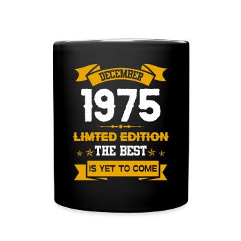 Dezember 1975 Geburtstagsgeschenk - Tasse einfarbig - Schwarz - Vorne