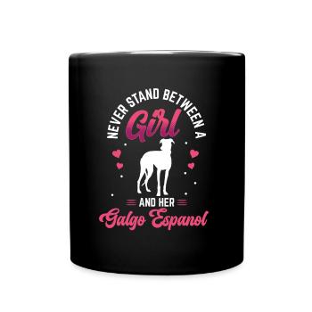 Une fille et son Galgo Espanol - Mug uni - noir - Devant