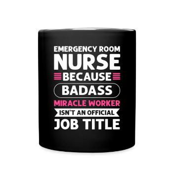 Infirmière aux urgences : « miracle » - Mug uni - noir - Devant