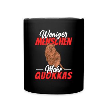 Weniger Menschen mehr Quokkas Quokka - Tasse einfarbig - Schwarz - Vorne