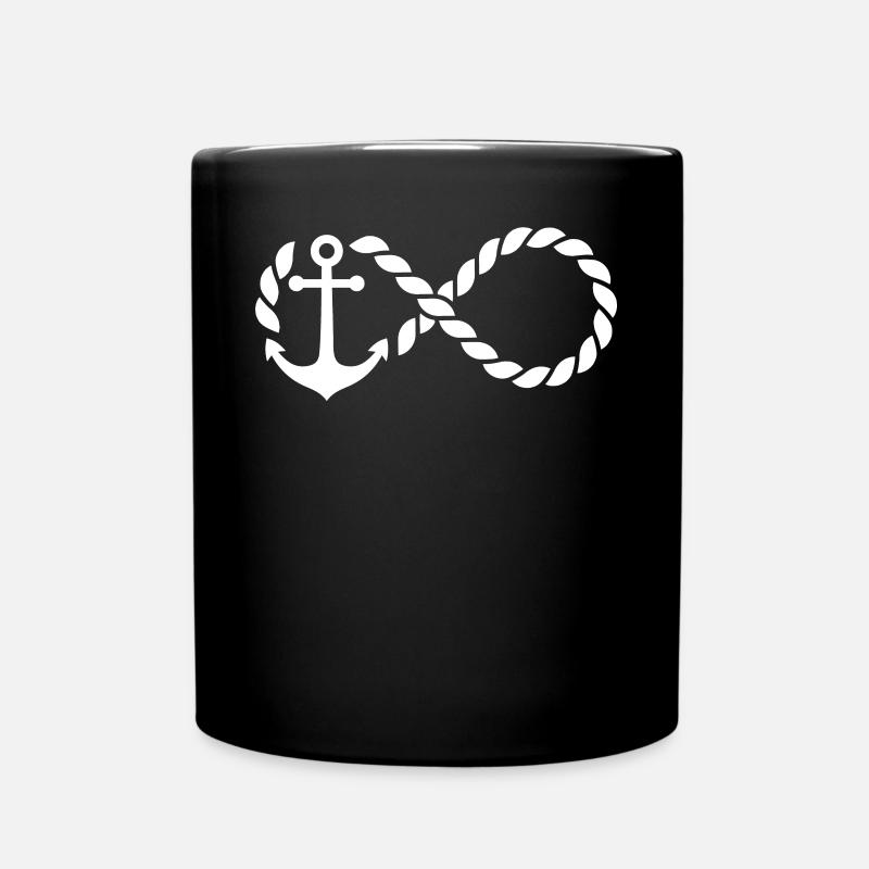 Anker Maritime Meer Segeln - Tasse einfarbig - Schwarz