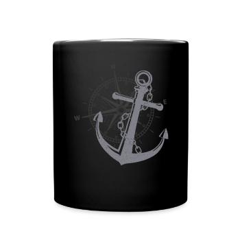 Anchor Windrose Maritime Sea Sailing - Mug uni - noir - Devant