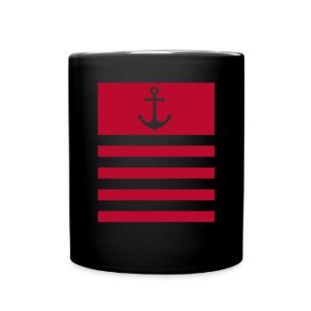 Anker Maritime Meer Segeln - Tasse einfarbig - Schwarz - Vorne