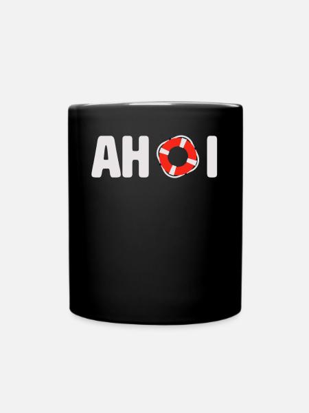 Anker Maritime Meer Segeln - Tasse einfarbig - Schwarz