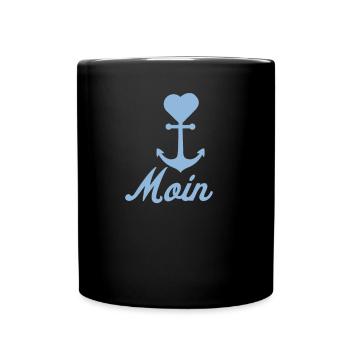 Anker Maritime Meer Segeln - Tasse einfarbig - Schwarz - Vorne