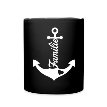 Anker Maritime Meer Segeln - Tasse einfarbig - Schwarz - Vorne