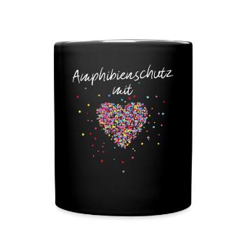 Amphibienschutz mit Herz Reptilienschutz Ehrenamt - Tasse einfarbig - Schwarz - Vorne