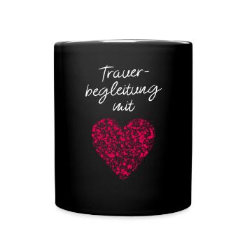 Trauerbegleitung mit Herz Psychotherapeutin - Tasse einfarbig - Schwarz - Vorne