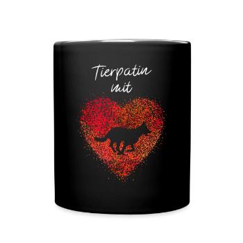 Tierpatin mit Herz Tierheim Pflegestelle Hunde - Tasse einfarbig - Schwarz - Vorne