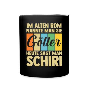 Schiri Unparteiischer Fußball Schiedsrichter - Tasse einfarbig - Schwarz - Vorne