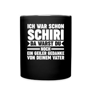 Schiri Unparteiischer Fußball Schiedsrichter - Tasse einfarbig - Schwarz - Vorne