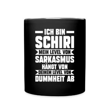 Schiri Unparteiischer Fußball Schiedsrichter - Tasse einfarbig - Schwarz - Vorne