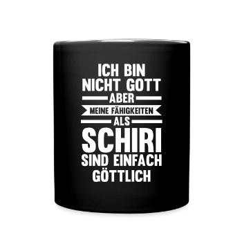 Schiri Unparteiischer Fußball Schiedsrichter - Tasse einfarbig - Schwarz - Vorne