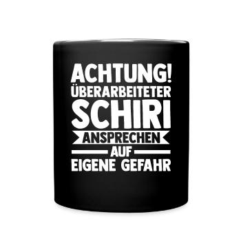 Schiri Unparteiischer Fußball Schiedsrichter - Tasse einfarbig - Schwarz - Vorne