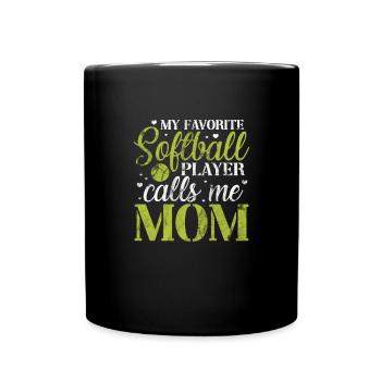 Mère de softball - Mug uni - noir - Devant