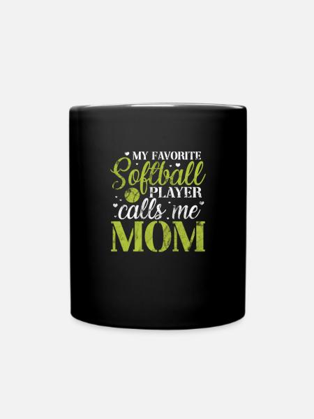 Softball Mutter - Tasse einfarbig - Schwarz
