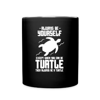 Schildkröte Turtle Meer Meeresbewohner Geschenk - Tasse einfarbig - Schwarz - Vorne