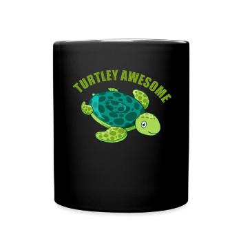 Schildkröte Turtle Meer Meeresbewohner Geschenk - Tasse einfarbig - Schwarz - Vorne