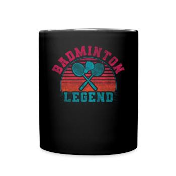 Raquettes Retro Crossing Cool Légende du badminton - Mug uni - noir - Devant