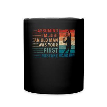 En supposant que je ne suis qu’un vieil homme confond le badminton - Mug uni - noir - Devant