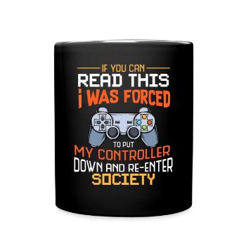 J’ai été obligé de poser ma manette Funny Gamin - Mug uni - noir - Devant