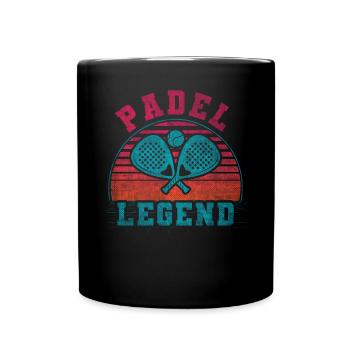 Cool Retro Crossing Rackets Padel Legend - Tasse einfarbig - Schwarz - Vorne