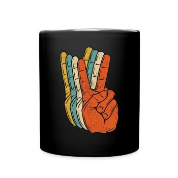 Chemise Retro Peace Vintage 60's 70's Hippie Cadeau - Mug uni - noir - Devant