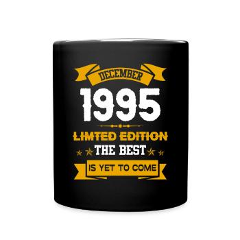 Dezember 1995 Geburtstagsgeschenk - Tasse einfarbig - Schwarz - Vorne