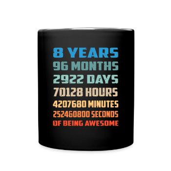 8. Geburtstag Junge Kinder Jugendhemd 8 Jahre alt Bein - Tasse einfarbig - Schwarz - Vorne