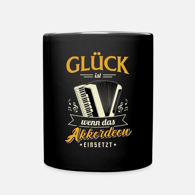 Glück ist wenn das Akkordeon einsetzt / Musik - Tasse einfarbig - Schwarz