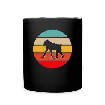 Affe Retro - Tasse einfarbig - Schwarz - Vorne