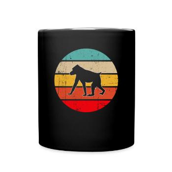 Affe Retro - Tasse einfarbig - Schwarz - Vorne