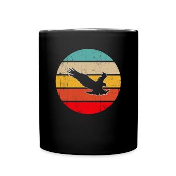 Adler Retro - Tasse einfarbig - Schwarz - Vorne