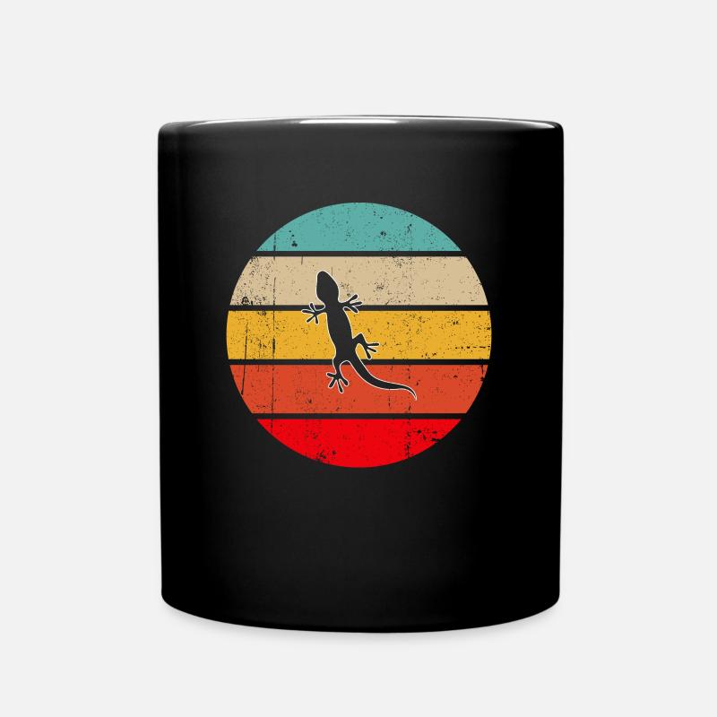 Eidechse Retro - Tasse einfarbig - Schwarz