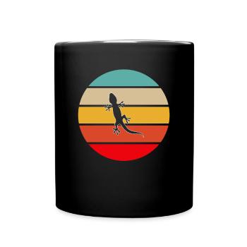 Lézard Rétro - Mug uni - noir - Devant