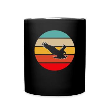 Adler Retro - Tasse einfarbig - Schwarz - Vorne