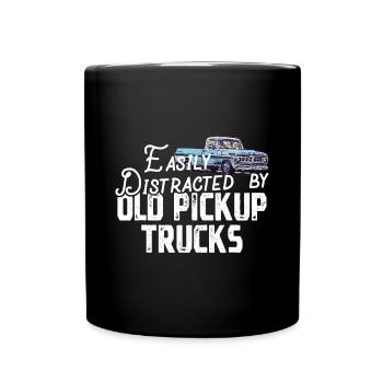 Facilement distrait par de vieilles camionnettes - Cute Truc - Mug uni - noir - Devant