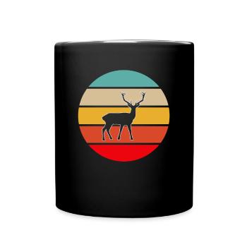 Hirsch Retro - Full Colour Mug - black - Front